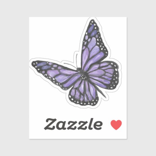 Paarse butterfly vinylSticker Sticker (Vel)