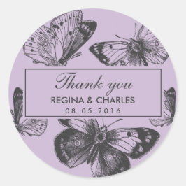  Paarse Butterfly Wedding Dank u Sticker