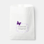 Paarse Butterfly Wedding Favor Bag Bedankzakje (Voorkant)