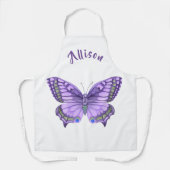 Paarse Butterfly White Women's Name Schort (Voorkant)