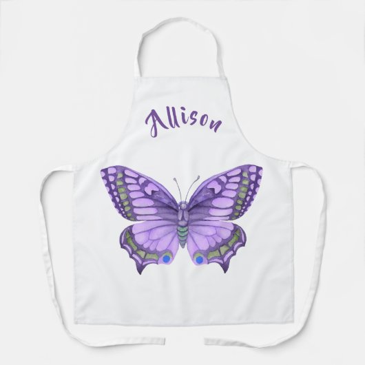 Paarse Butterfly White Women's Name Schort (Voorkant)