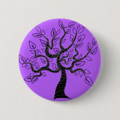 Paarse Button met Tree Art of Kies Kleur (Voorkant)