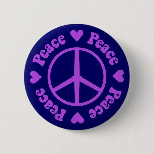 Paarse Button voor vrede en liefde
