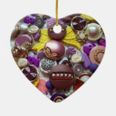 Paarse Buttonnen, kerstversiering Keramisch Ornament (Achterkant)