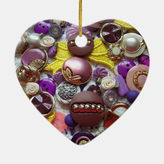 Paarse Buttonnen, kerstversiering Keramisch Ornament (Achterkant)