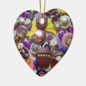 Paarse Buttonnen, kerstversiering Keramisch Ornament (Links)