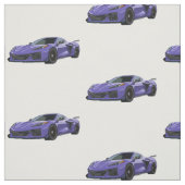 Paarse C8 Corvette Hand getrokken schetsstof Stof (Swatch)