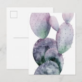 Paarse Cactus Briefkaart (Voorkant / Achterkant)