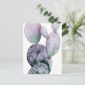 Paarse Cactus Briefkaart (Staand voorkant)