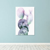 Paarse Cactus Canvas Afdruk (Insitu (Houten vloer))