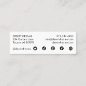 Paarse Cactus Flower Desert Garden Photo Travel Mini Visitekaartje (Achterkant)