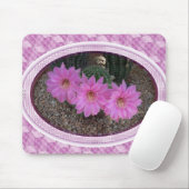 Paarse Cactus Flowers Muismat (Met muis)