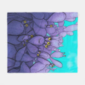 Paarse Cactus Funny Succulent Fleece Deken (Voorkant (Horizontaal))