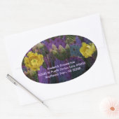 Paarse cactus met gele bloemen Adresetiketten Ovale Sticker (Envelop)