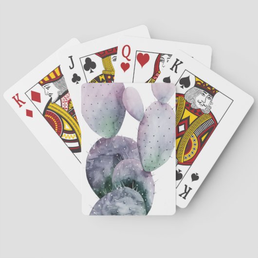 Paarse Cactus Pokerkaarten (Achterkant)