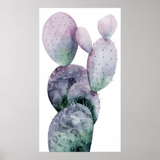 Paarse Cactus Poster (Voorkant)