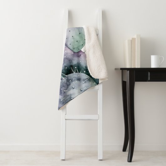 Paarse Cactus Sherpa Deken (In situ)