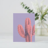 Paarse Cactus Succulent Foto van Bright Neon Pink Briefkaart (Staand voorkant)