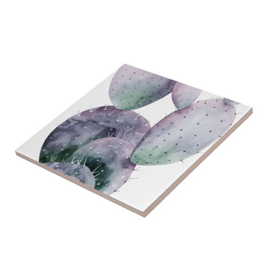 Paarse Cactus Tegeltje (Zijkant)