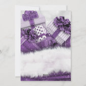 Paarse cadeau met handschrift kerstkaarten feestdagenkaart (Achterkant)