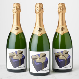 Paarse Cadeauschaal Champagne Etiket