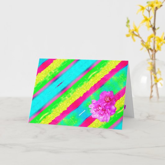 Paarse Cadeautas Kaart (Gele Bloem)