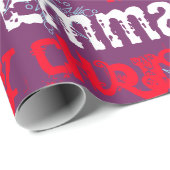 Paarse cadeauverpakking gepersonaliseerd, sneeuwvl cadeaupapier (Rol Hoek)