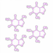 Paarse cafeïnemolecuulpatroon sticker (Voorkant)