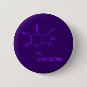 Paarse Caffeine Molecule Button