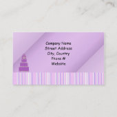 Paarse Cake en Stripes Visitekaartje (Achterkant)