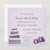 Paarse-Cake-uitnodiging Kaart (Voorkant / Achterkant)