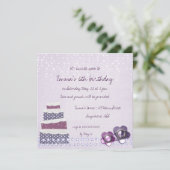 Paarse-Cake-uitnodiging Kaart (Staand voorkant)