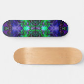 Paarse caleidoscoop bloempatroon persoonlijk skateboard (Horizontaal)
