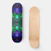 Paarse caleidoscoop bloempatroon persoonlijk skateboard (Voorkant)
