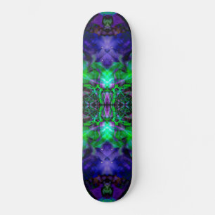 Paarse caleidoscoop bloempatroon persoonlijk skateboard