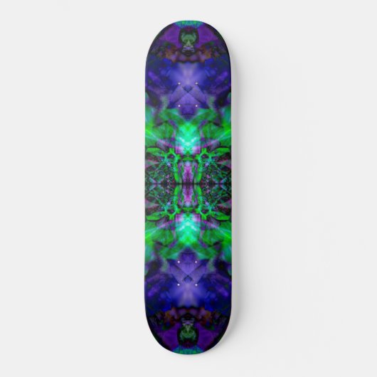 Paarse caleidoscoop bloempatroon persoonlijk skateboard (Voorkant)