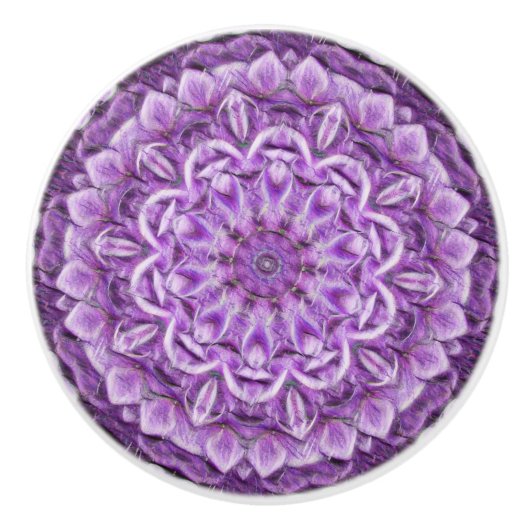 PAARSE CALEIDOSCOOP DEURKNOP KERAMISCHE KNOP (Voorkant)