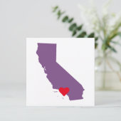 Paarse Californische bruiloft Kaart (Staand voorkant)