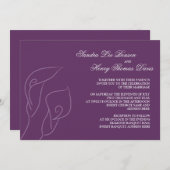 Paarse Calla Lilies Weddenschap Kaart (Voorkant / Achterkant)