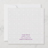 Paarse Calla Lilies White Damask Post Wedding Kaart (Achterkant)