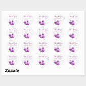 Paarse Calla Lillies Waterverf bruiloft dank u Ronde Sticker (Vel)