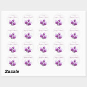 Paarse Calla Lillies Waterverf Trouwstickers Ronde Sticker (Vel)