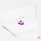 Paarse Calla Lillies Waterverf Trouwstickers Ronde Sticker (Envelop)
