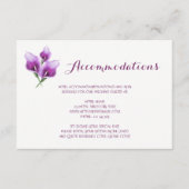 Paarse Calla Lily Bloemen Trouwaccommodaties Informatiekaartje (Voorkant)