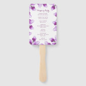 Paarse Calla Lily Bloemen Trouwceremonie Programma Handwaaier (Achterkant)