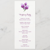 Paarse Calla Lily Bloemen Trouwceremonie Programma Programmakaart (Achterkant)