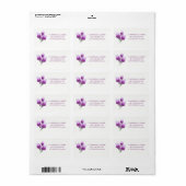 Paarse Calla Lily Bloemen Waterverf Etiket (Full Sheet)