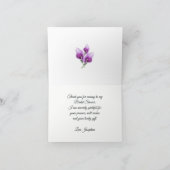 Paarse Calla Lily Bloemen Waterverf Vrijgezellenfe Bedankkaart (Binnen)