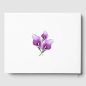 Paarse Calla Lily Bloemen Waterverf Vrijgezellenfe Gastenboek (Achterkant)