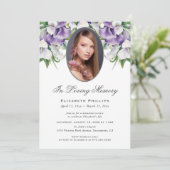 Paarse Calla Lily Foto Begrafenisdienst Kaart (Staand voorkant)